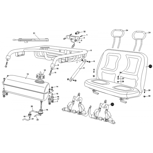 Rear Cargo Rack | Seat | Belt (Kasea LM150IIR 2000)
