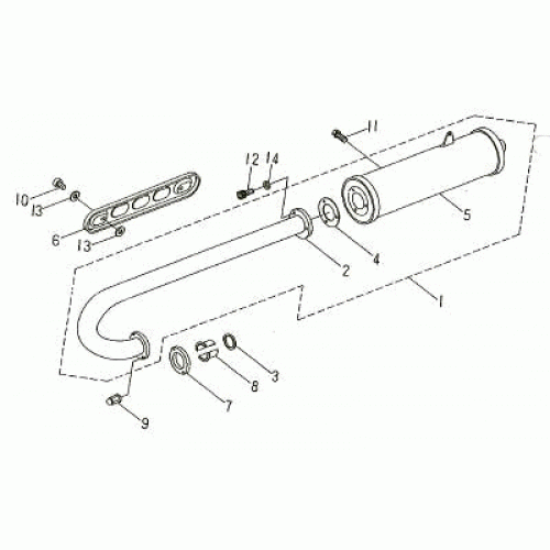 EXHAUST MUFFLER (Kasea Skyhawk 150/170 Quad)