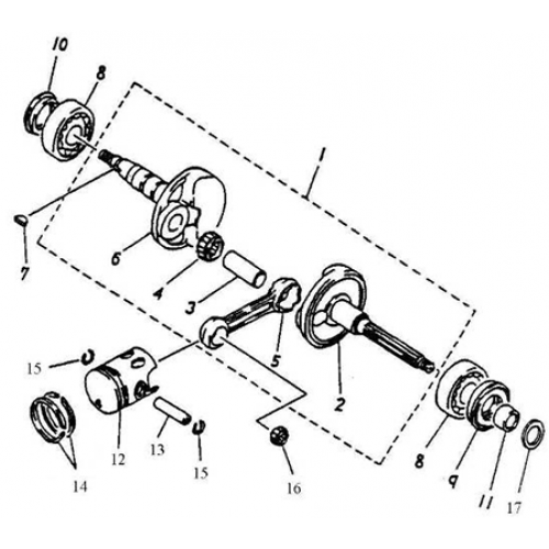 Crankshaft, Piston (Silver Fox 50)