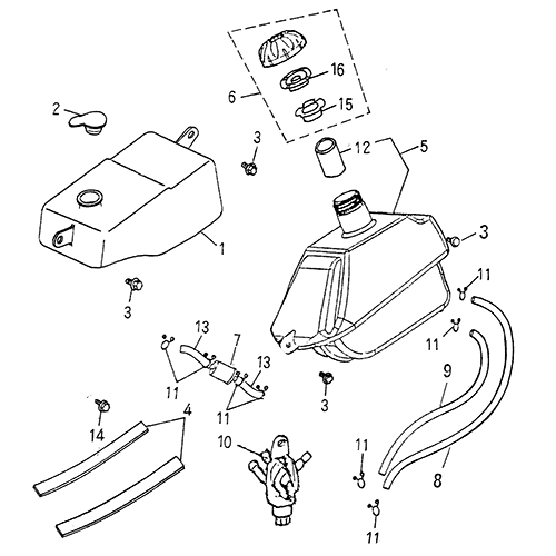 Fuel Tank, Oil Tank (Blazer 50cc ATV)