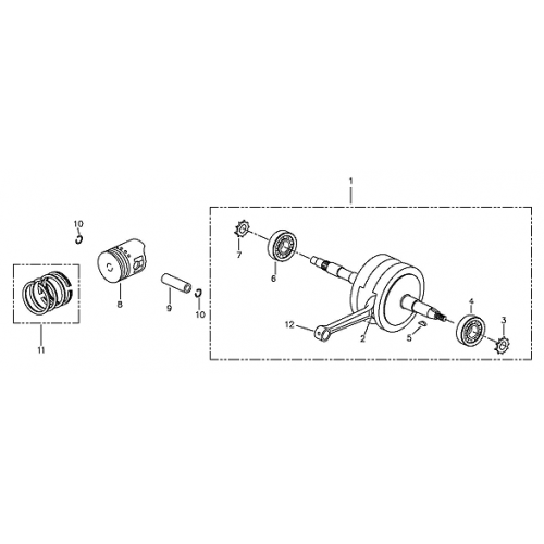 Crank Shaft, Piston (Adly ATV 90II 4T (CVT)) Crank Shaft, Piston (Adly ATV 90II 4T (CVT))