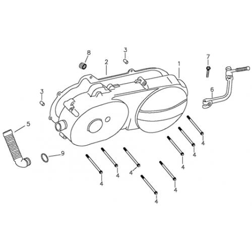 Left Crankcase Cover (Adly ATV 90II 4T (CVT)) Left Crankcase Cover (Adly ATV 90II 4T (CVT))