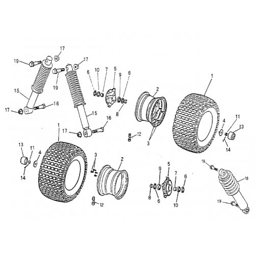 Front Wheel, Suspension (Blazer 90cc ATV) Front Wheel, Suspension (Blazer 90cc ATV)