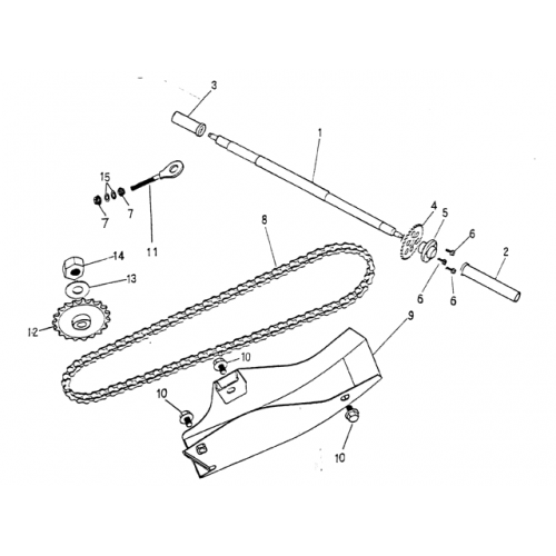 Rear Wheel Axle, Chain (Blazer 90cc ATV) Rear Wheel Axle, Chain (Blazer 90cc ATV)