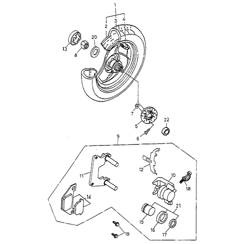 Rear Wheel (AL) (Thunder Bike 150)