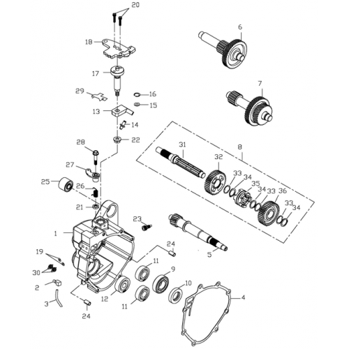 Transmisson (Adly ATV 150S II CrossXRoad) Transmisson (Adly ATV 150S II CrossXRoad)