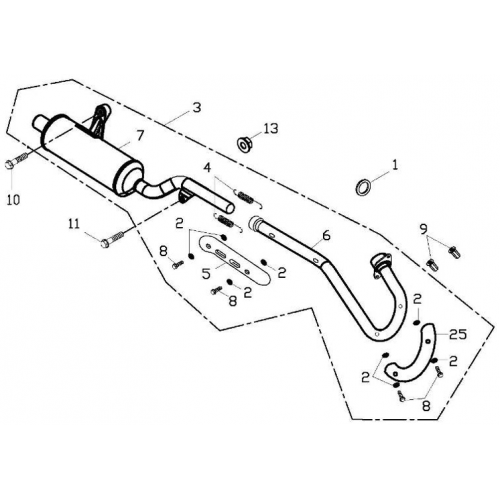 Exhaust Muffler (Adly ATV 150S II CrossXRoad) Exhaust Muffler (Adly ATV 150S II CrossXRoad)