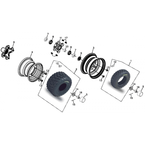Wheel Front & Rear (Adly ATV 150S II CrossXRoad)