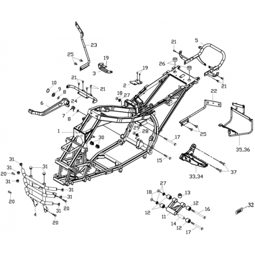 Frame Body (Adly ATV 150S Interceptor) Frame Body (Adly ATV 150S Interceptor)