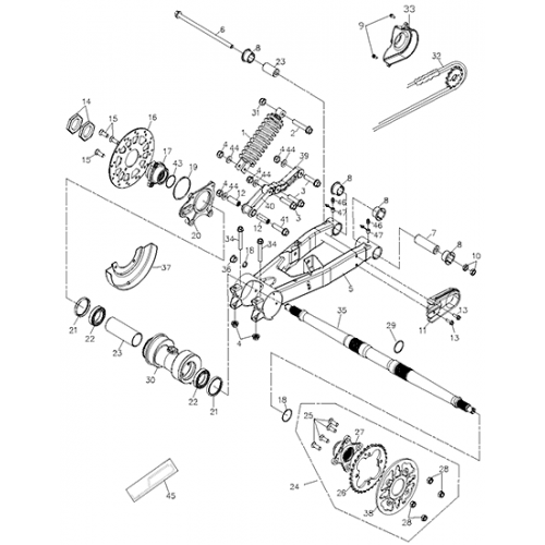 Swing Arm Sub-assembly (Adly ATV 200S) Swing Arm Sub-assembly (Adly ATV 200S)