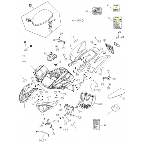 Body Cover, Seat (Adly ATV 200S) Body Cover, Seat (Adly ATV 200S)