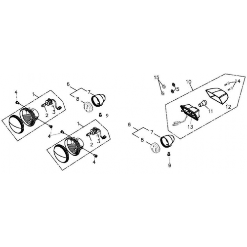 Signal Light, Tail Light (Adly ATV 220S)