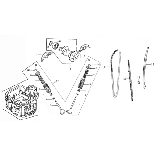 Camshaft / Valve / Cam (Adly ATV Q280) Camshaft / Valve / Cam (Adly ATV Q280)