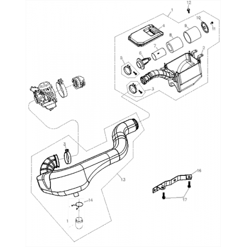 Air Cleaner Assy (Adly ATV Q280) Air Cleaner Assy (Adly ATV Q280)