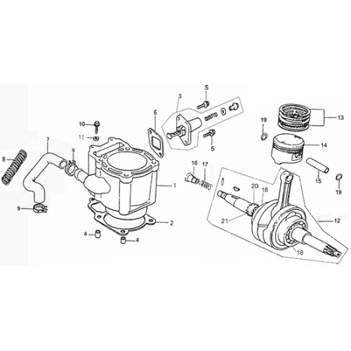 Cylinder, Piston, Crankshaft (Adly ATV Q300)