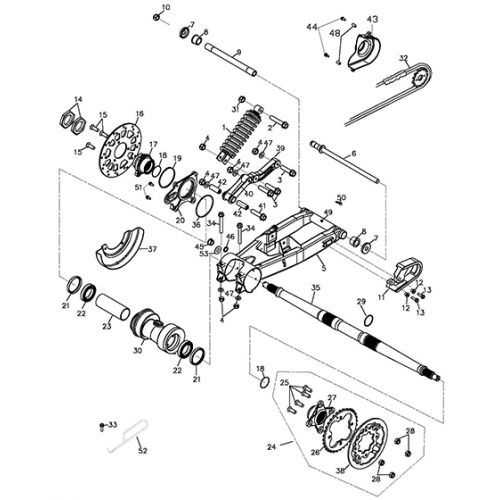 Swing Arm Sub Assy (Adly ATV Q300)