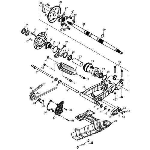 Swing Arm Sub-assembly (Adly ATV 300S Interceptor)