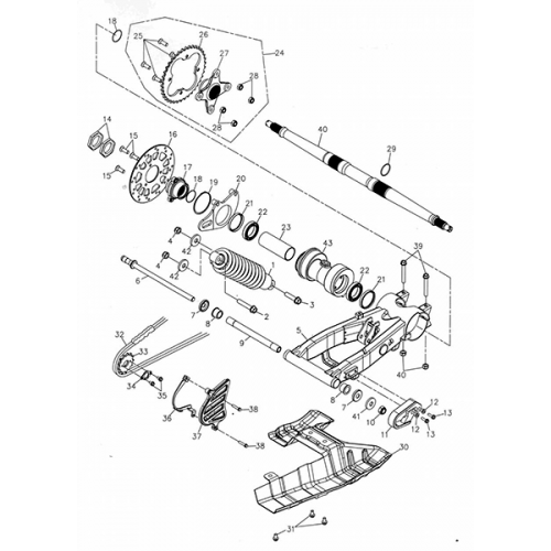 Swing Arm Sub Assy (Adly ATV 300U) Swing Arm Sub Assy (Adly ATV 300U)