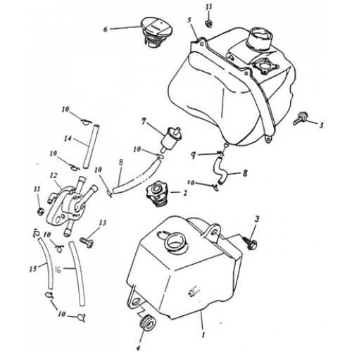 Fuel Tank, Oil Tank (Thunder Bike 50)