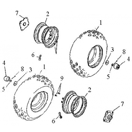 Rear Wheel (Adly ATV 90cc 2T) Rear Wheel (Adly ATV 90cc 2T)