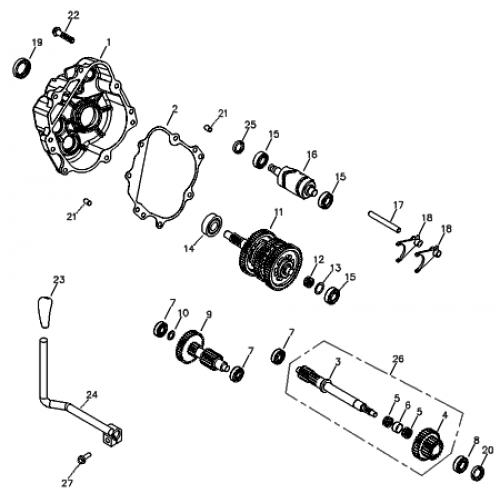 Transmission (Adly ATV 90RV 4T)