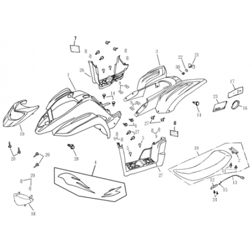 Body Cover, Seat (Adly ATV 90RV 4T)