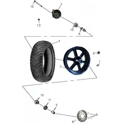 Front Wheel (Aluminum Rim) (Adly GTA-50 2010)