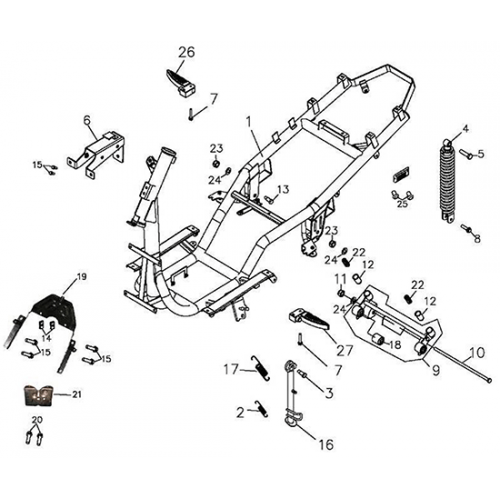 Frame Body (EU2) (Adly GTA-50 2010) Frame Body (EU2) (Adly GTA-50 2010)