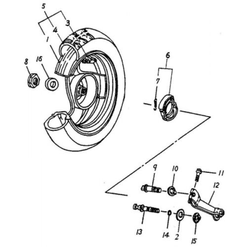 Rear Wheel (Adly PANTHER-50 '06)