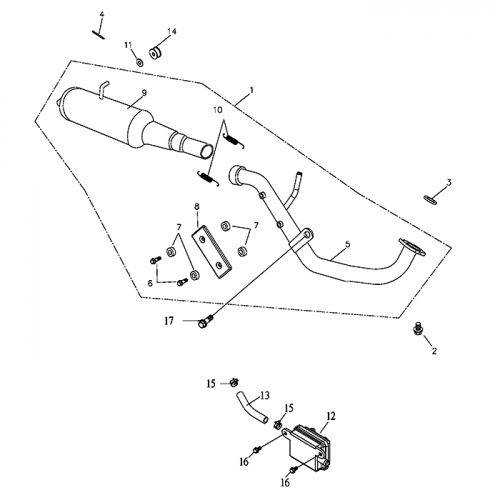 Exhaust (Adly Atv 100D) Exhaust (Adly Atv 100D)