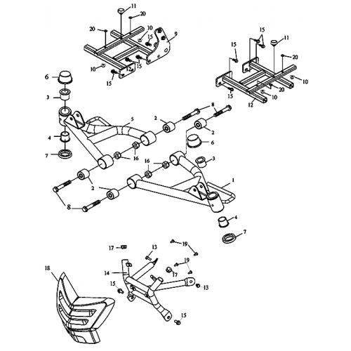 Arm | Foot Panel | Bumper (Adly Atv 100D) Arm | Foot Panel | Bumper (Adly Atv 100D)