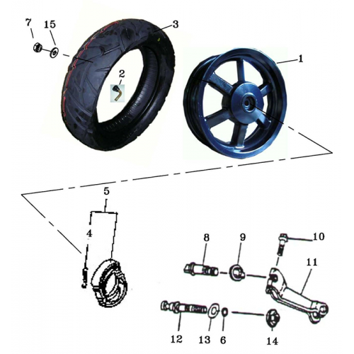 Rear Wheel (ADLY GTC-50) Rear Wheel (ADLY GTC-50)