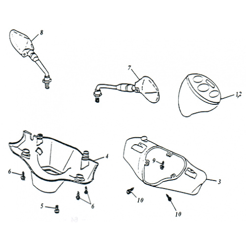 Rear View Mirror (Adly SuperSonic 50cc II) Rear View Mirror (Adly SuperSonic 50cc II)