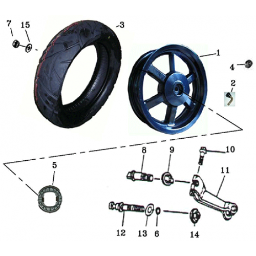 Rear Wheel (Adly BullsEye 50) Rear Wheel (Adly BullsEye 50)