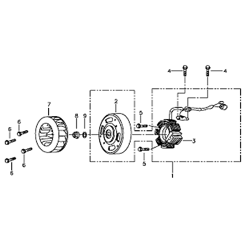 Stator and Flywheel (Silver Fox (4 Stroke))