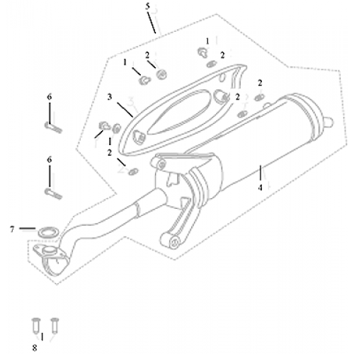 Exhaust Muffler (Silver Fox (4 Stroke)) Exhaust Muffler (Silver Fox (4 Stroke))