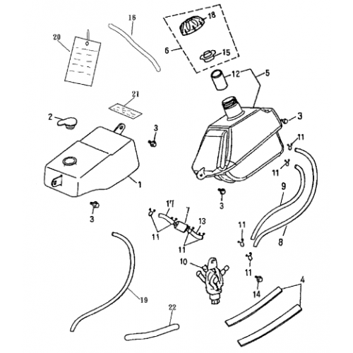 Fuel Tank | Oil Tank (Bombardier Mini DS 50 2T) Fuel Tank | Oil Tank (Bombardier Mini DS 50 2T)