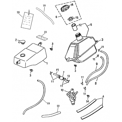 Fuel Tank | Oil Tank (Bombardier Mini DS 90 2T) Fuel Tank | Oil Tank (Bombardier Mini DS 90 2T)