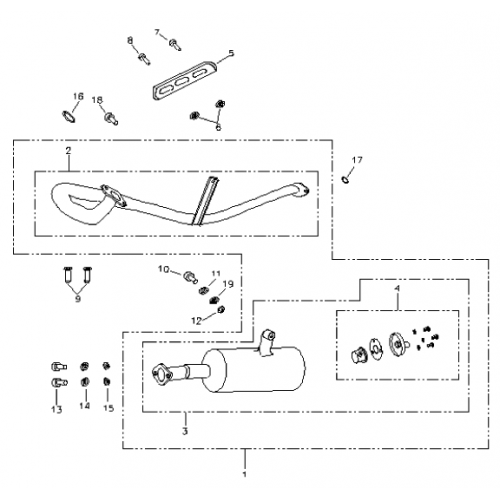 Exhaust (Bombardier Mini DS 90 4T)