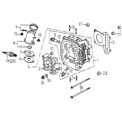 Cylinder Head (Adly GK-125 (BK-125) 2005) Cylinder Head (Adly GK-125 (BK-125) 2005)