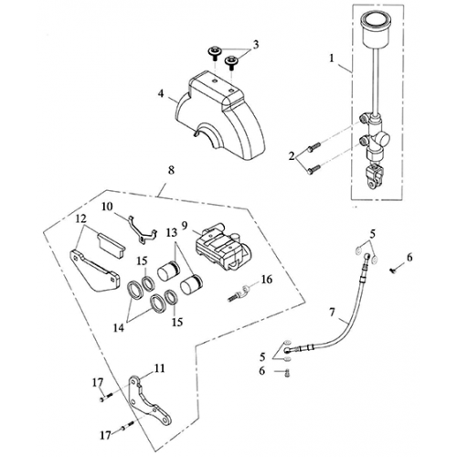 Rear Brake System (Adly GK-125 (BK-125) 2005)