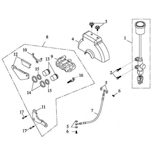 Rear Brake System (Adly GK-125 2009)