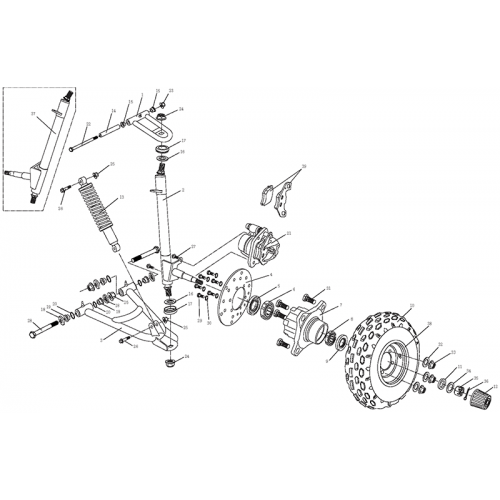Front Wheel | Suspension Arm (Kasea Adventure Buggy 150) Front Wheel | Suspension Arm (Kasea Adventure Buggy 150)