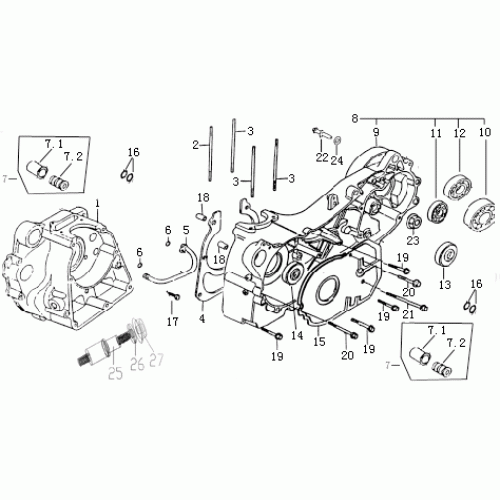 Crankcase (Dazon Raider 250 Engine 2006+)