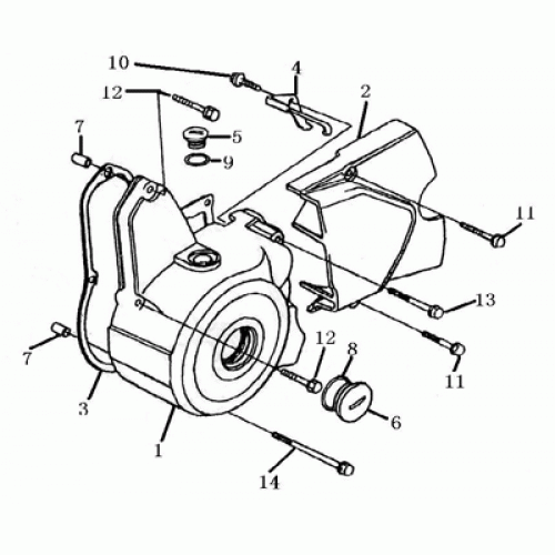 Left Crankcase Cover (Dazon Raider 90 2005 and Older) Left Crankcase Cover (Dazon Raider 90 2005 and Older)