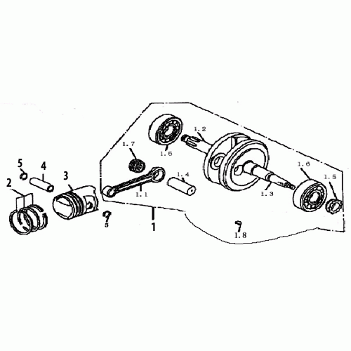 Crankcase/Piston (Dazon Raider 90 2006 and Earlier)